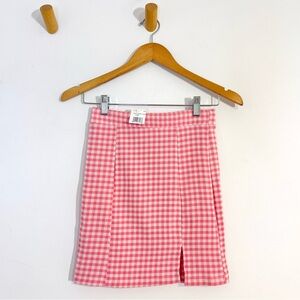 Pink & White Gingham Checkered Girlhood Clueless Y2K 90s Mini Skirt NWT Small
